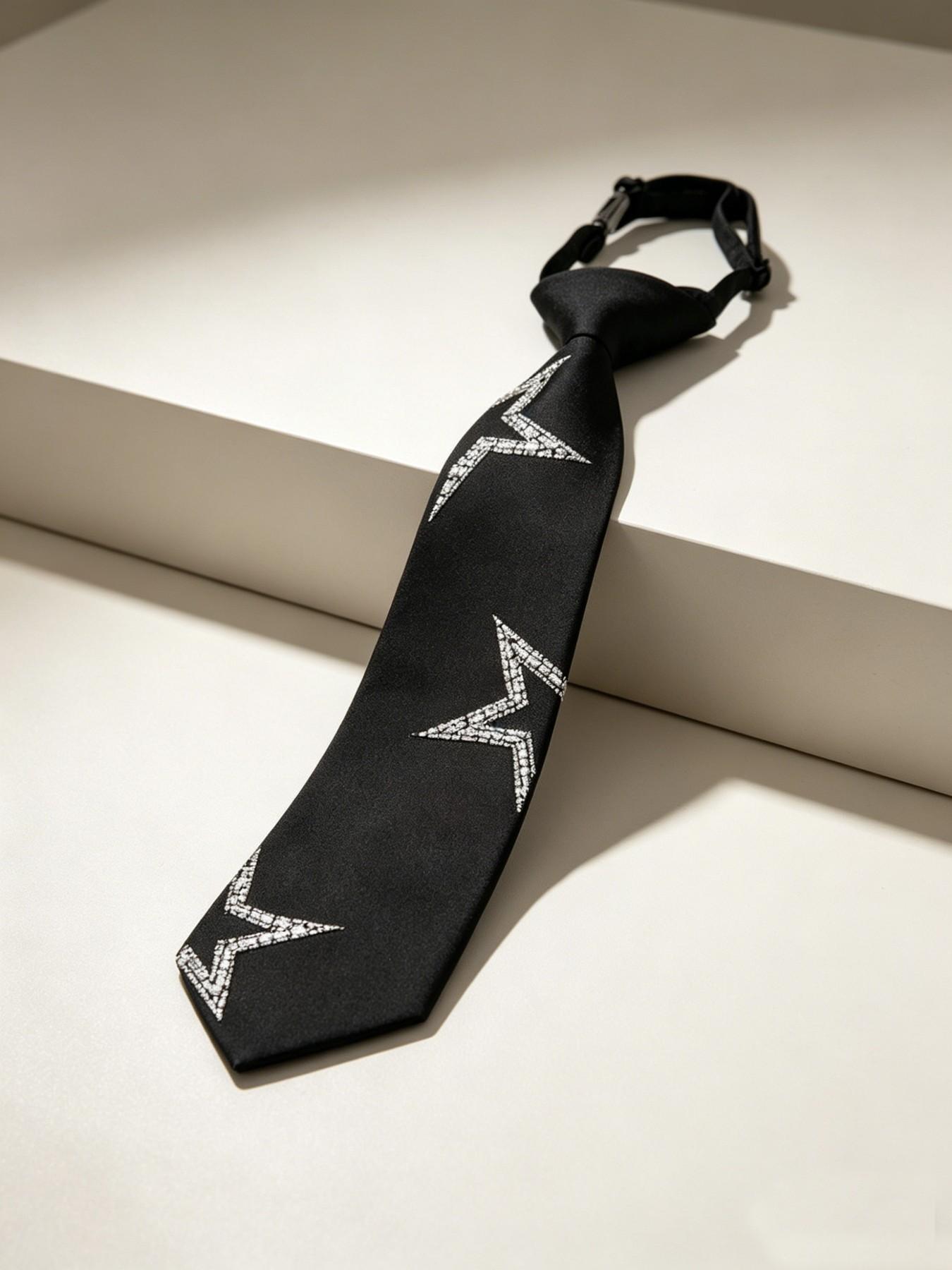 Bow Tie Pre Tied - プレタイドスターシークインタイ、調整可能なボウタイ、ユニセックス、フォーマルビジネス、ロールプレイ、JKパーティー、結婚式、普段使いに最適