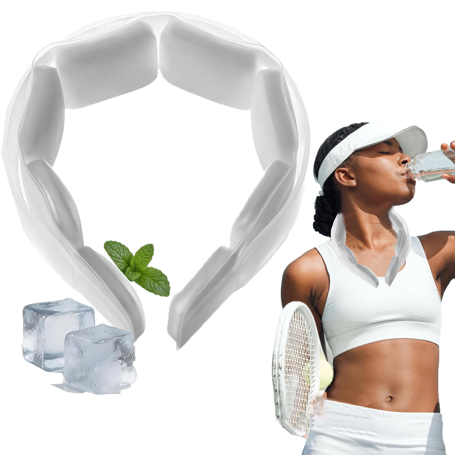 Neck Warmer Tube - 再利用可能なアイスネックリング冷却チューブネックバンド 18 ℃ /64 ℉ フリーズクーラーラップ