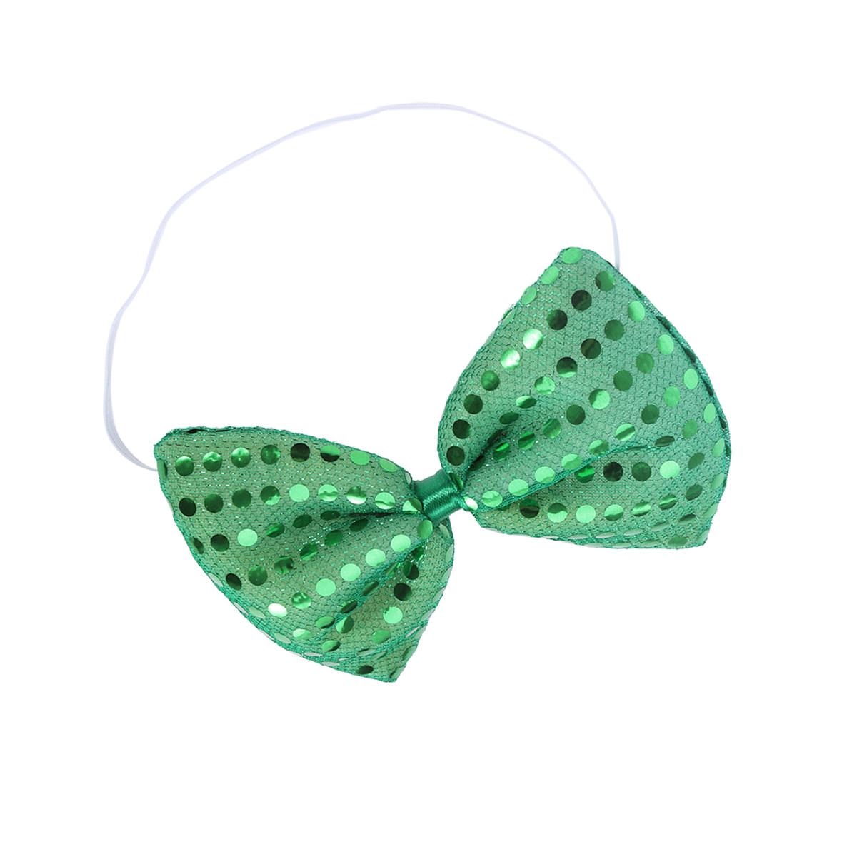 Bow Tie Pre Tied - グリーンファッション、スパンコール付き、リボン結び、サイズ調整可能、キラキラ光る、男女兼用、セントパトリックスデー、クールでユニークな蝶ネクタイ