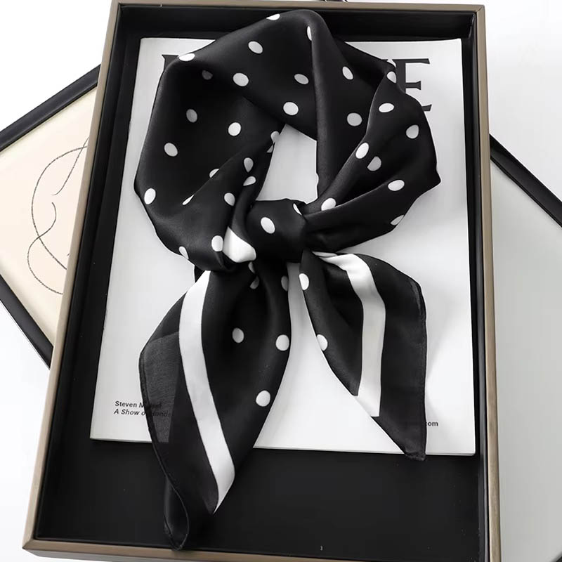 Scarf Silk Square - 高級レディースヘアドットスカーフ女性用シルクスクエアスカーフヘッドラップ女性用バンダナファッションスカーフショール女性用ネッカチーフ
