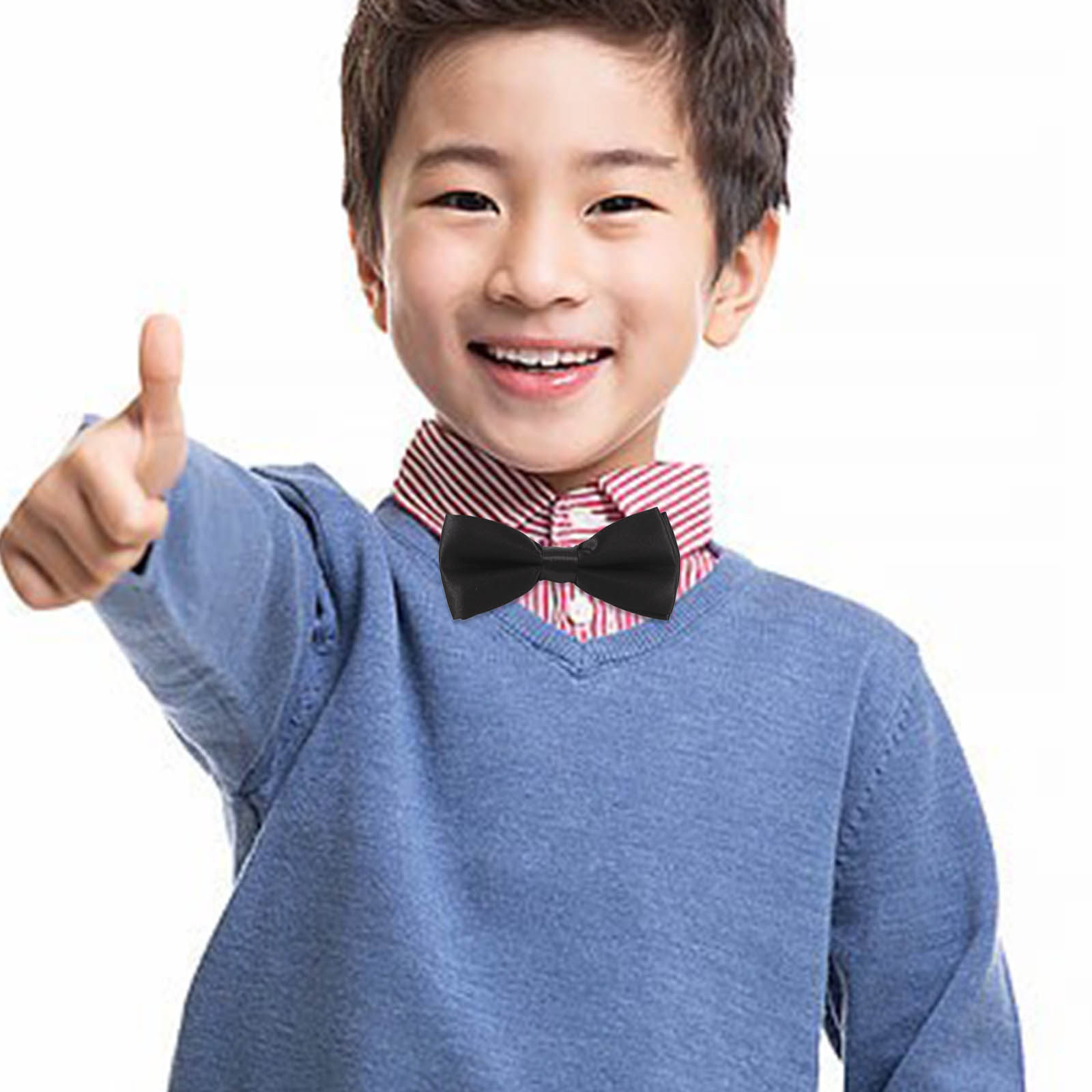 調整可能なプレタイドボーイズ蝶ネクタイ ブラック 無地 幼児 - Bow Tie Pre Tied のレビューと価格