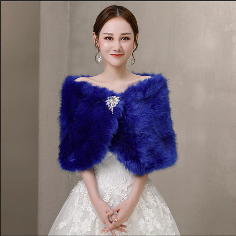 女性用にカスタマイズされたフェイクファーショール,クリスタル - Stole Wedding Shawl のレビューと価格