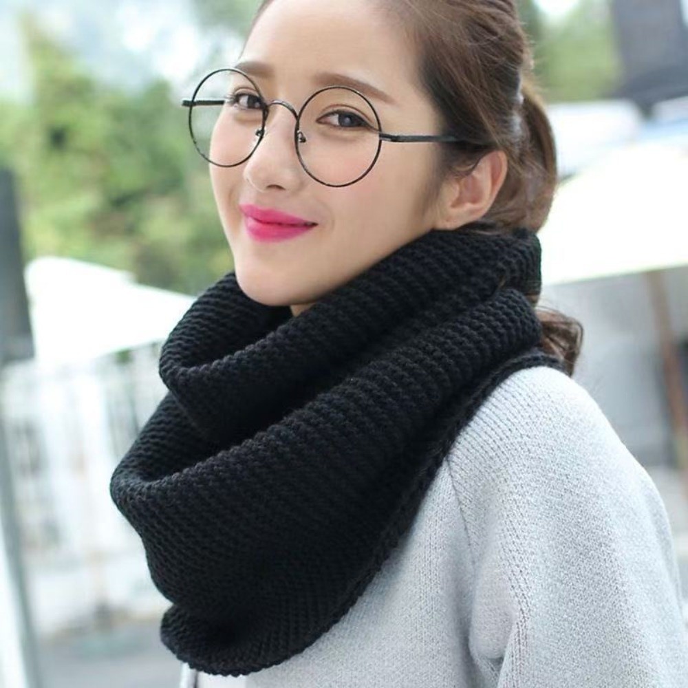 暖かい無地のインフィニティループスカーフ、通気性のある厚手の - Infinity Scarf Knit のレビューと価格