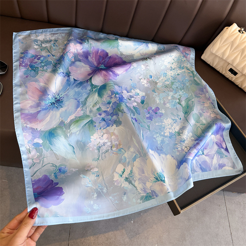 2026年新作 花柄プリント シルク スクエアスカーフ レデ - Scarf Silk Square のレビューと価格
