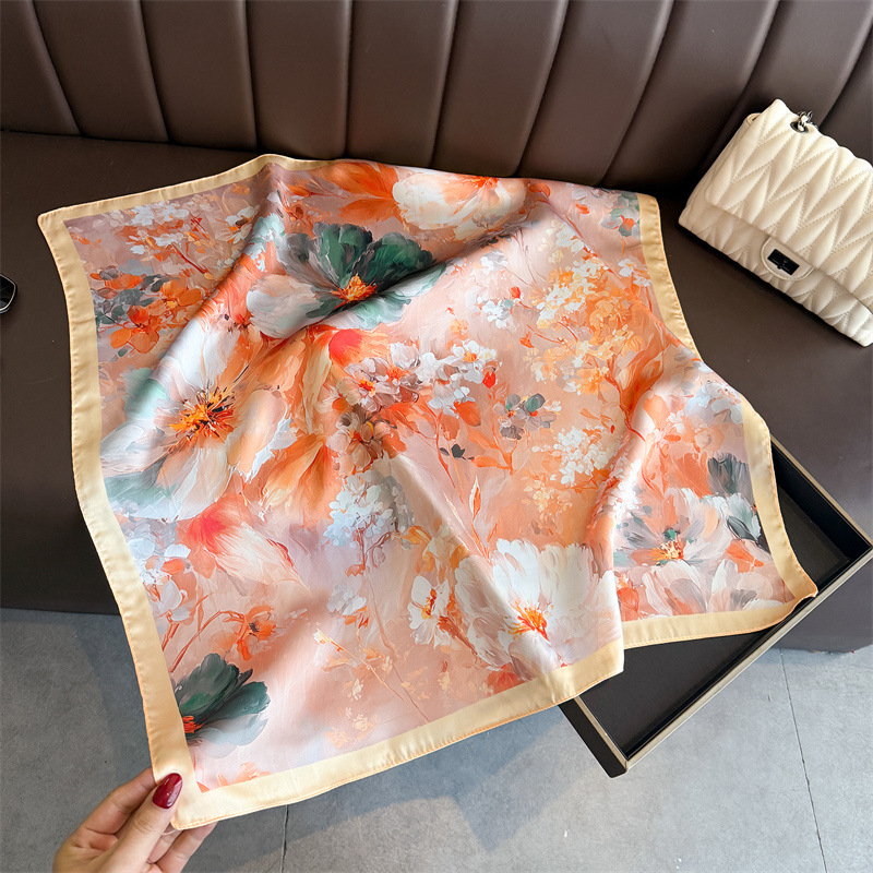 2026年新作 花柄プリント シルク スクエアスカーフ レデ - Scarf Silk Square のレビューと価格