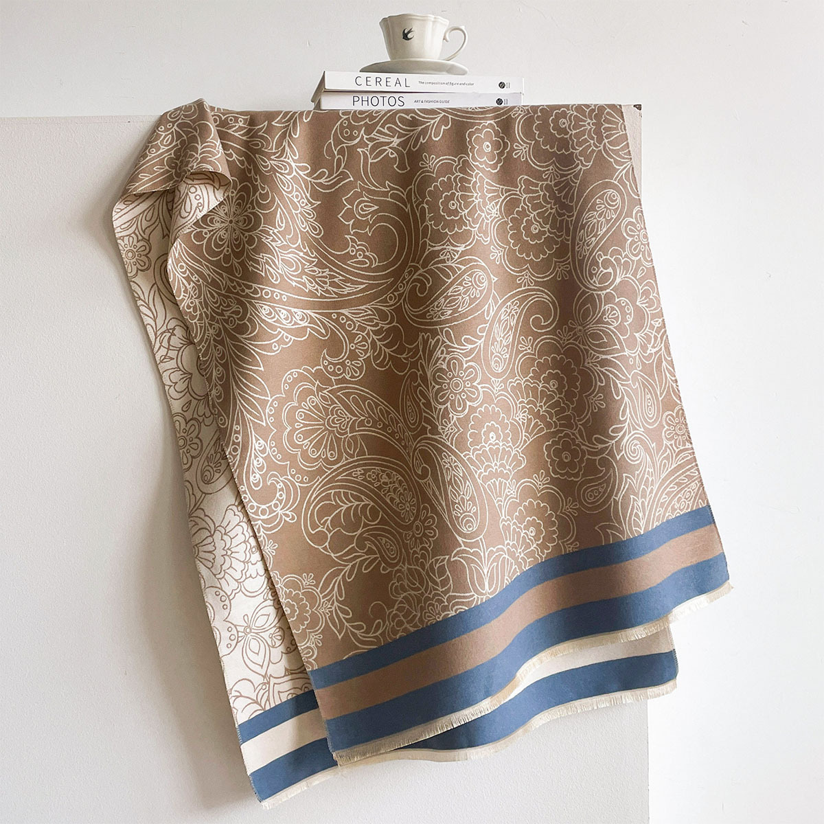 暖かいイミテーションカシミヤスカーフ、女性用フリンジ付き厚手 - Pashmina Wrap Large のレビューと価格