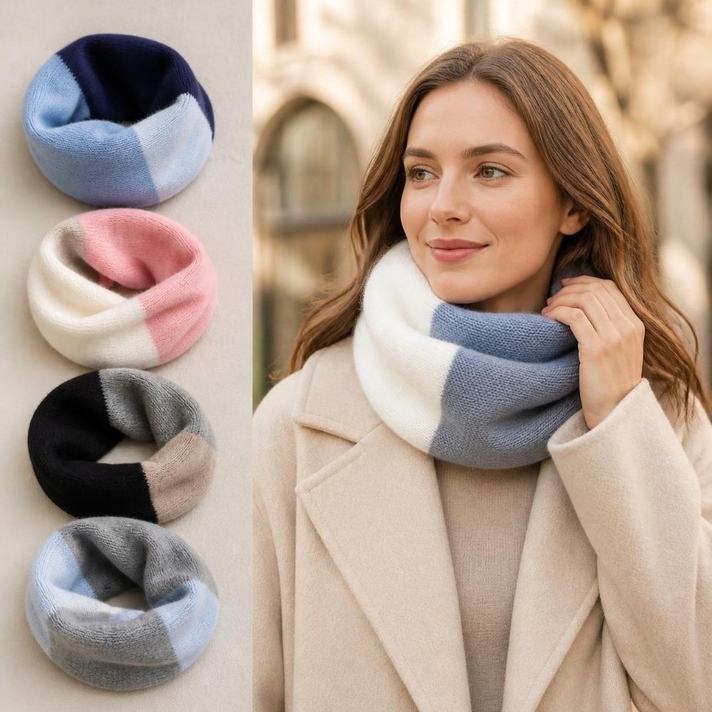 ソフトな配色が施された、無限に広がるデザインのニット製ネック - Infinity Scarf Knit のレビューと価格