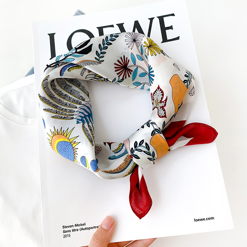 女性用70×70cm正方形シルクスカーフ/スカーフ 高級ラッ - Scarf Silk Square のレビューと価格