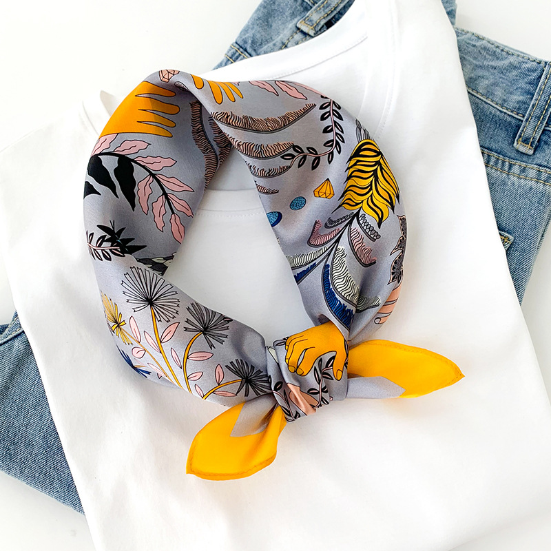 女性用70×70cm正方形シルクスカーフ/スカーフ 高級ラッ - Scarf Silk Square のレビューと価格