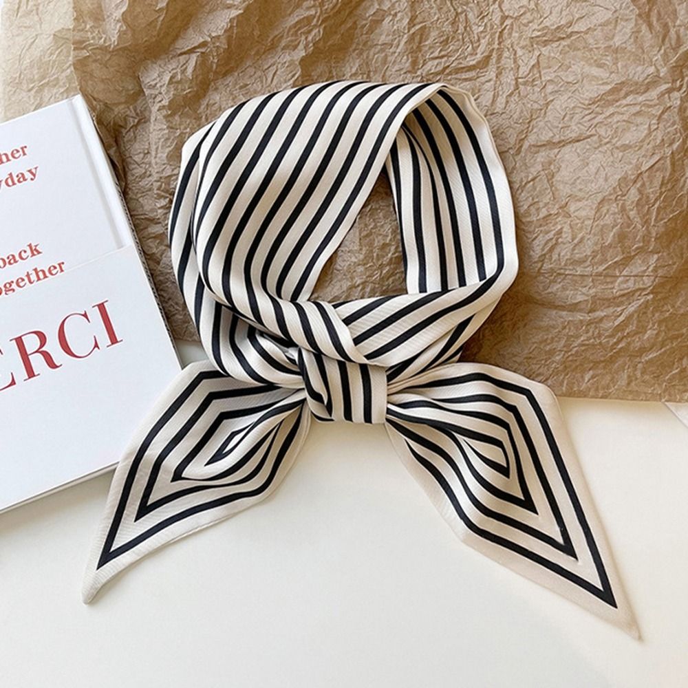 ネッカチーフ ネクタイ ストライプ柄 女性用ショール プリン - Silk Tie Striped のレビューと価格