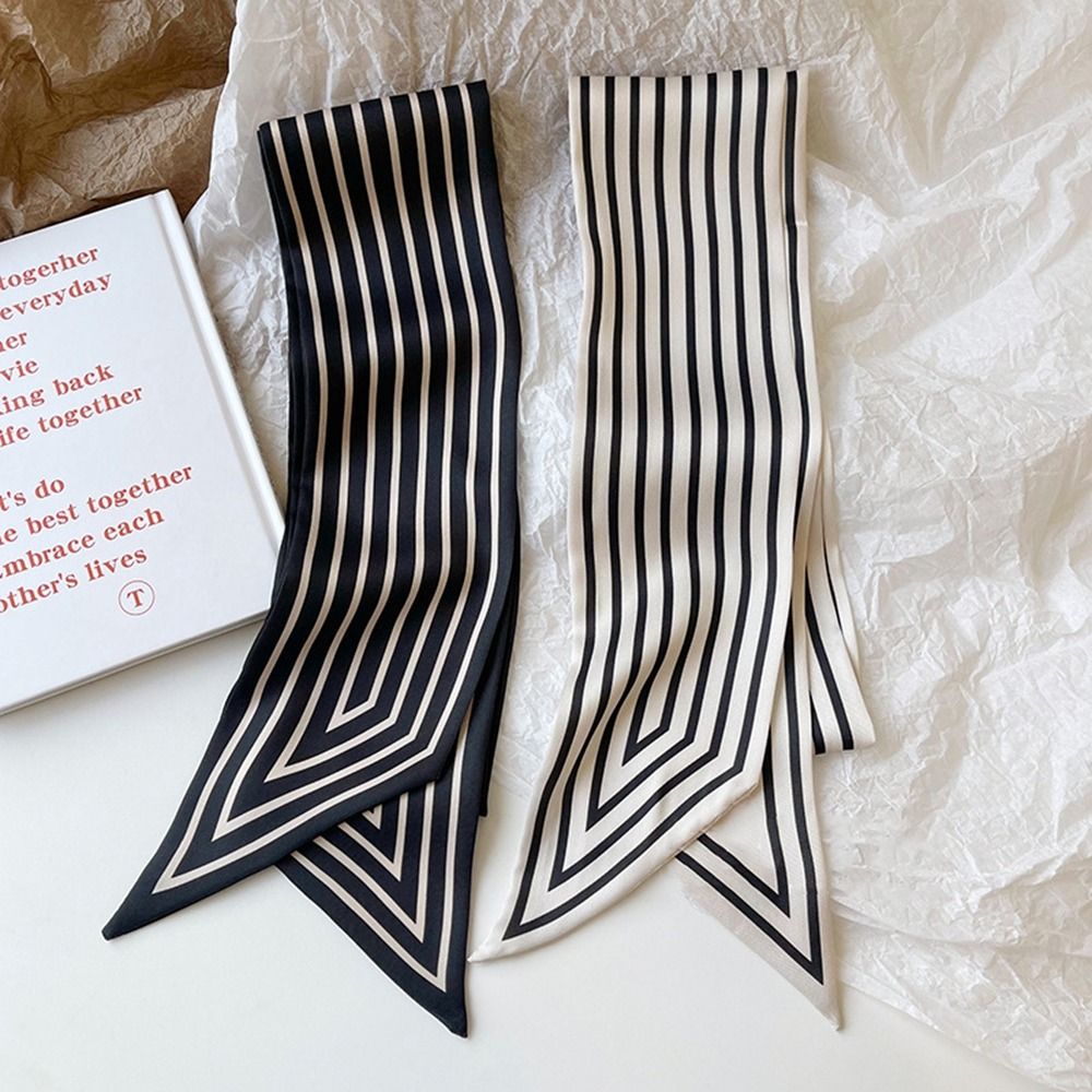 ネッカチーフ ネクタイ ストライプ柄 女性用ショール プリン - Silk Tie Striped のレビューと価格