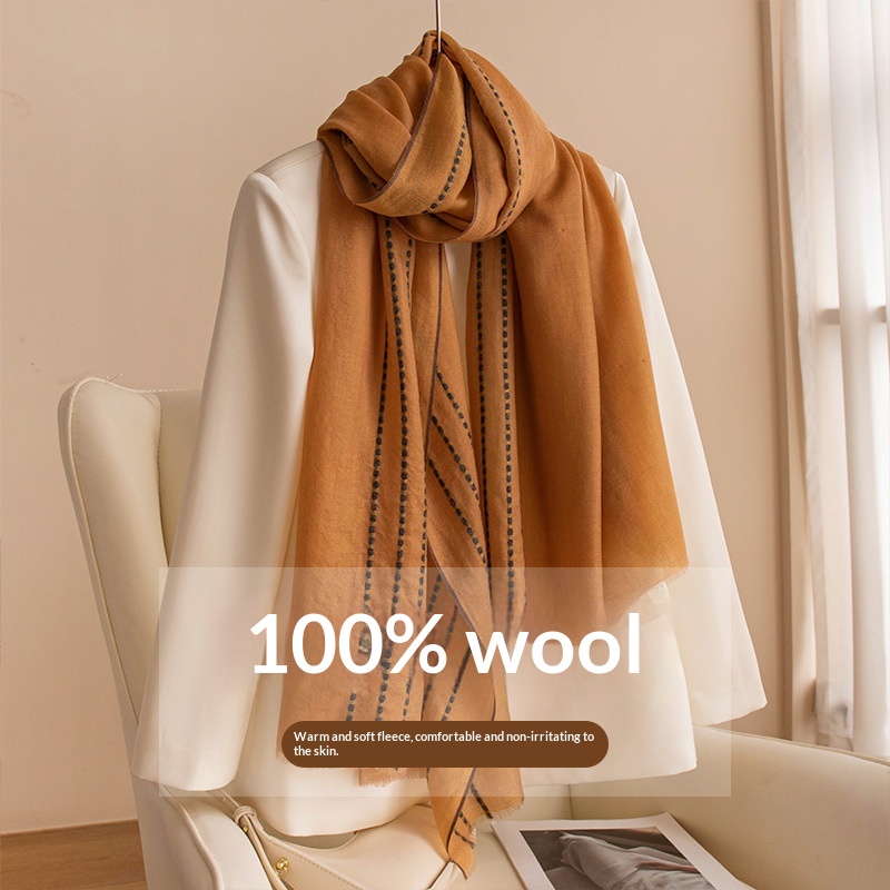 100%ウールスカーフ 超ソフトな大型バンダナ 冬用アクセサ - Pashmina Wrap Large のレビューと価格