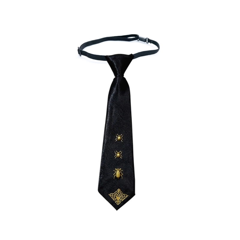 スタイリッシュなパンクロックネクタイゴールド昆虫チャーム付き - Bow Tie Pre Tied のレビューと価格