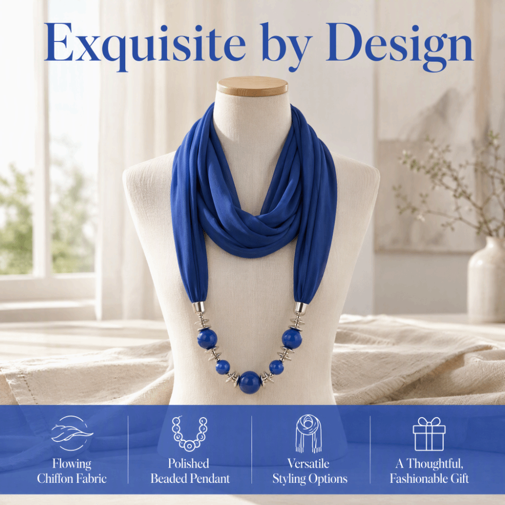 新しいシフォンスカーフ ビーズ付き無地インフィニティスカーフ - Infinity Scarf Knit のレビューと価格